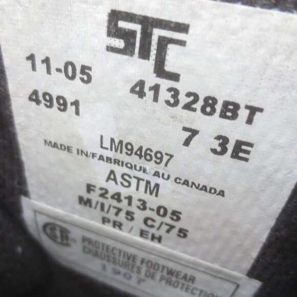 STC CSA Black Steel Toed Safety Toe Leather Work Boots - Size 7 3E Men's. - Picture 4 of 16
